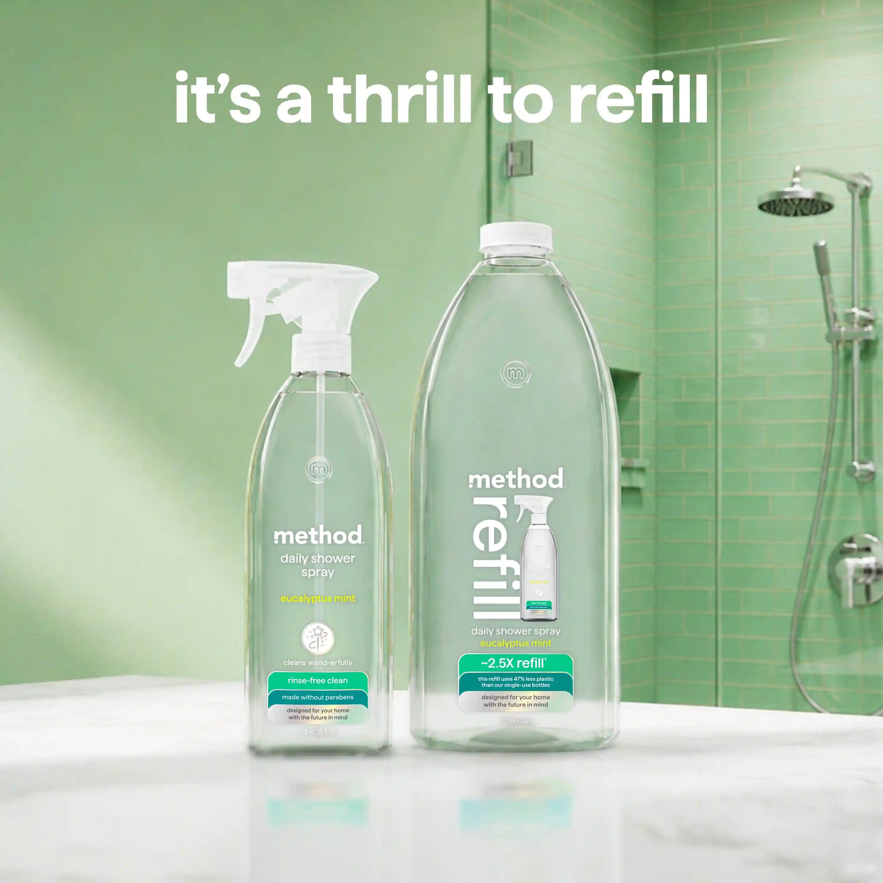 daily shower spray refill - eucalyptus mint, 68 fl oz