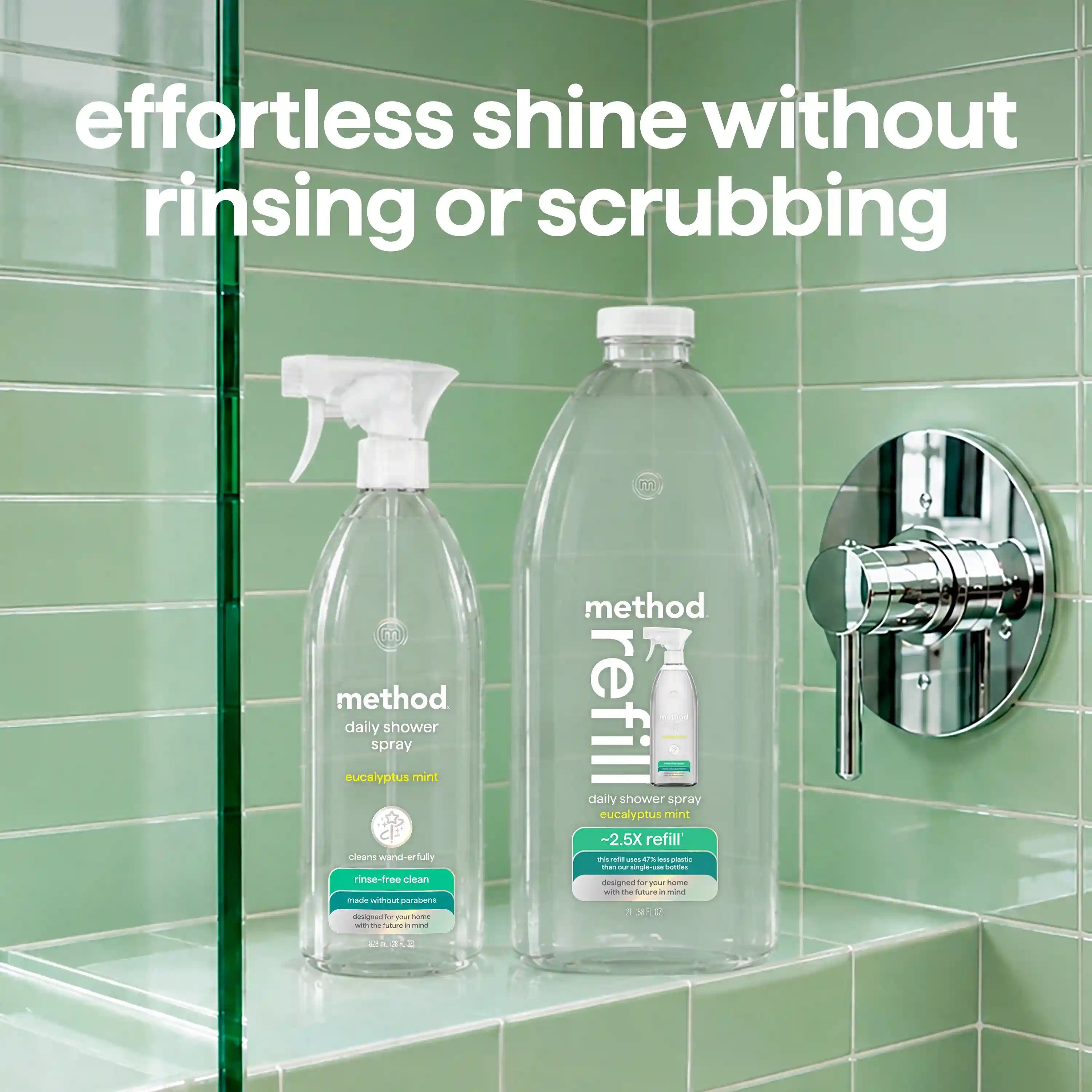 daily shower spray refill - eucalyptus mint, 68 fl oz