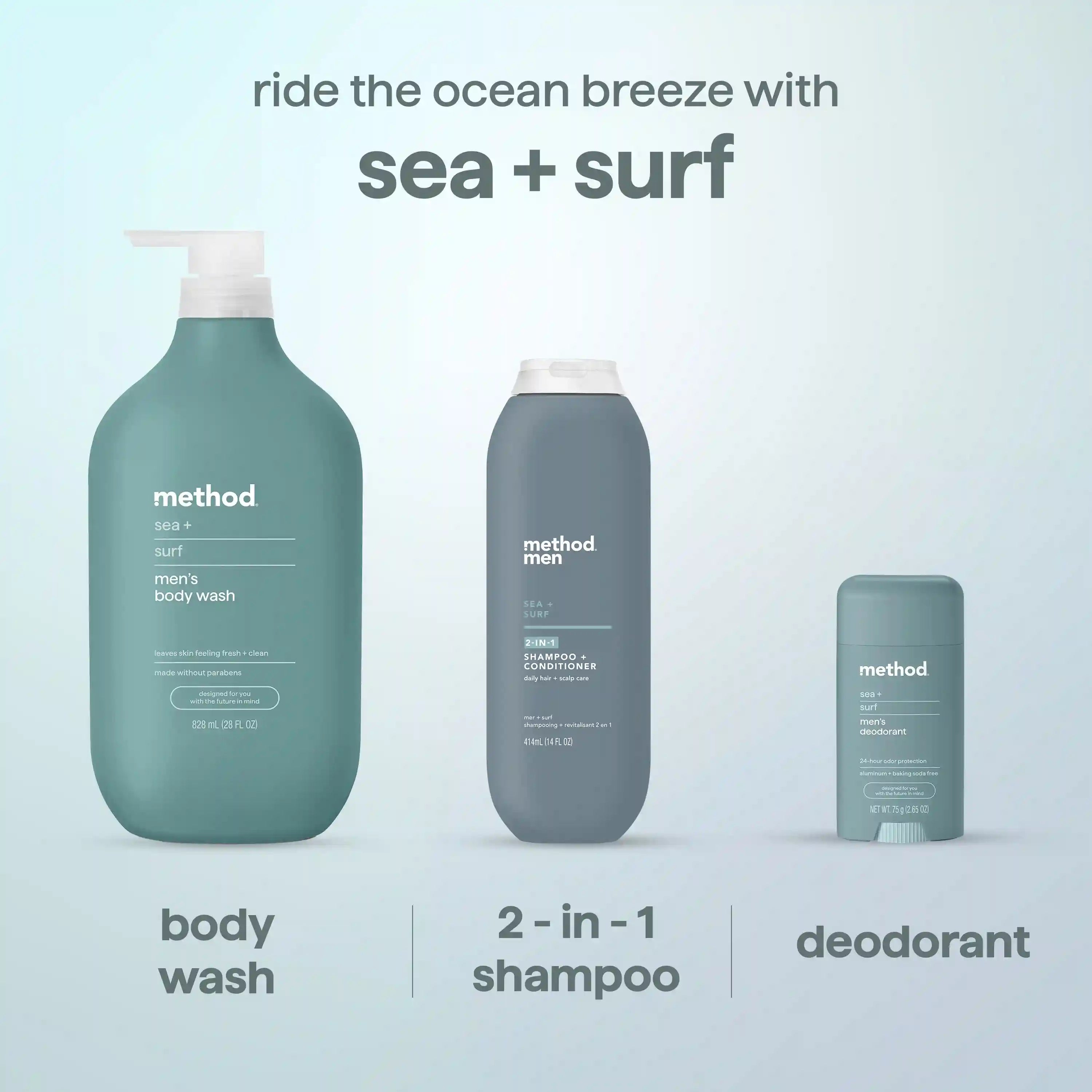 men's body wash - sea + surf, 28 fl oz