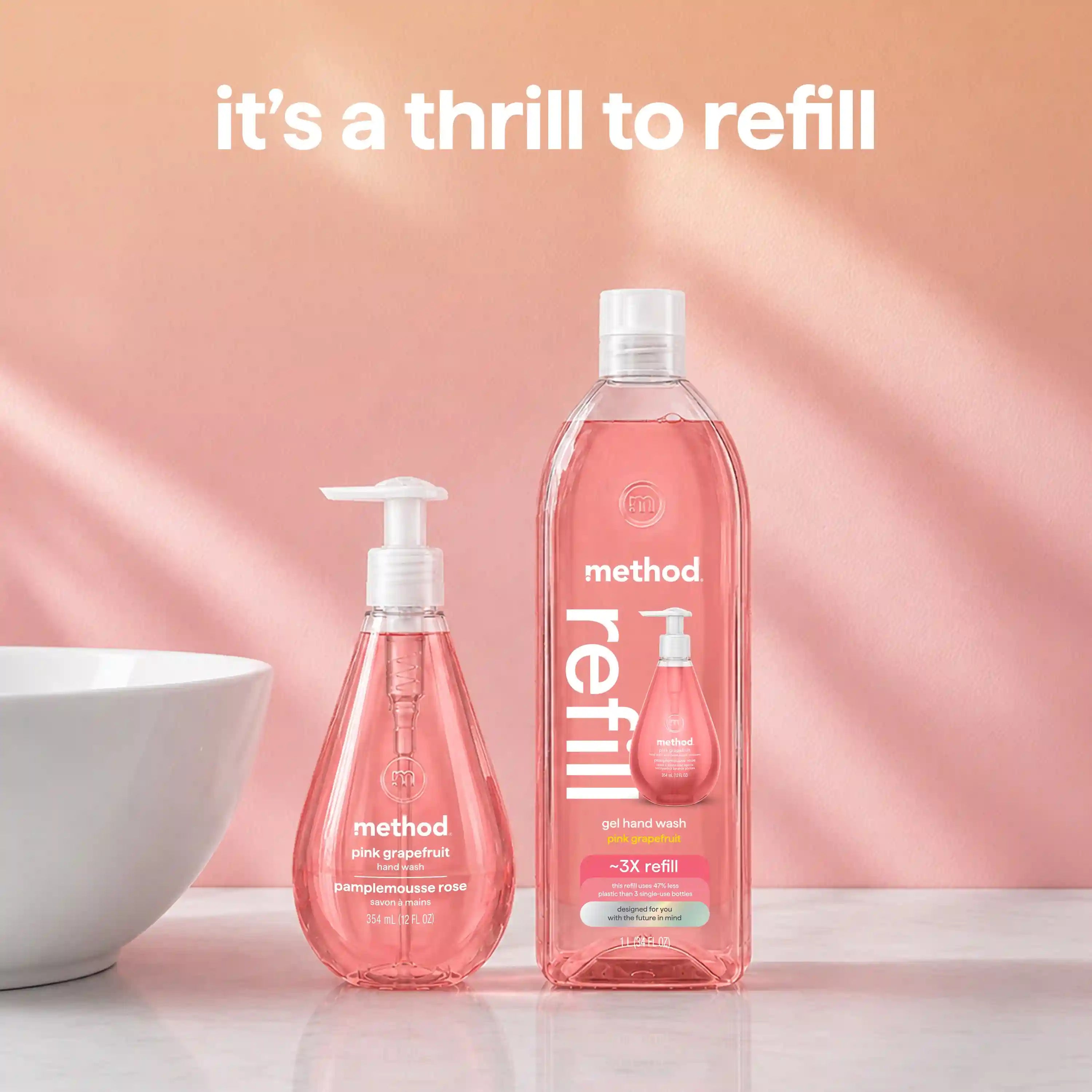 pink grapefruit gel hand wash refill 5-count bundle, 170 fl oz