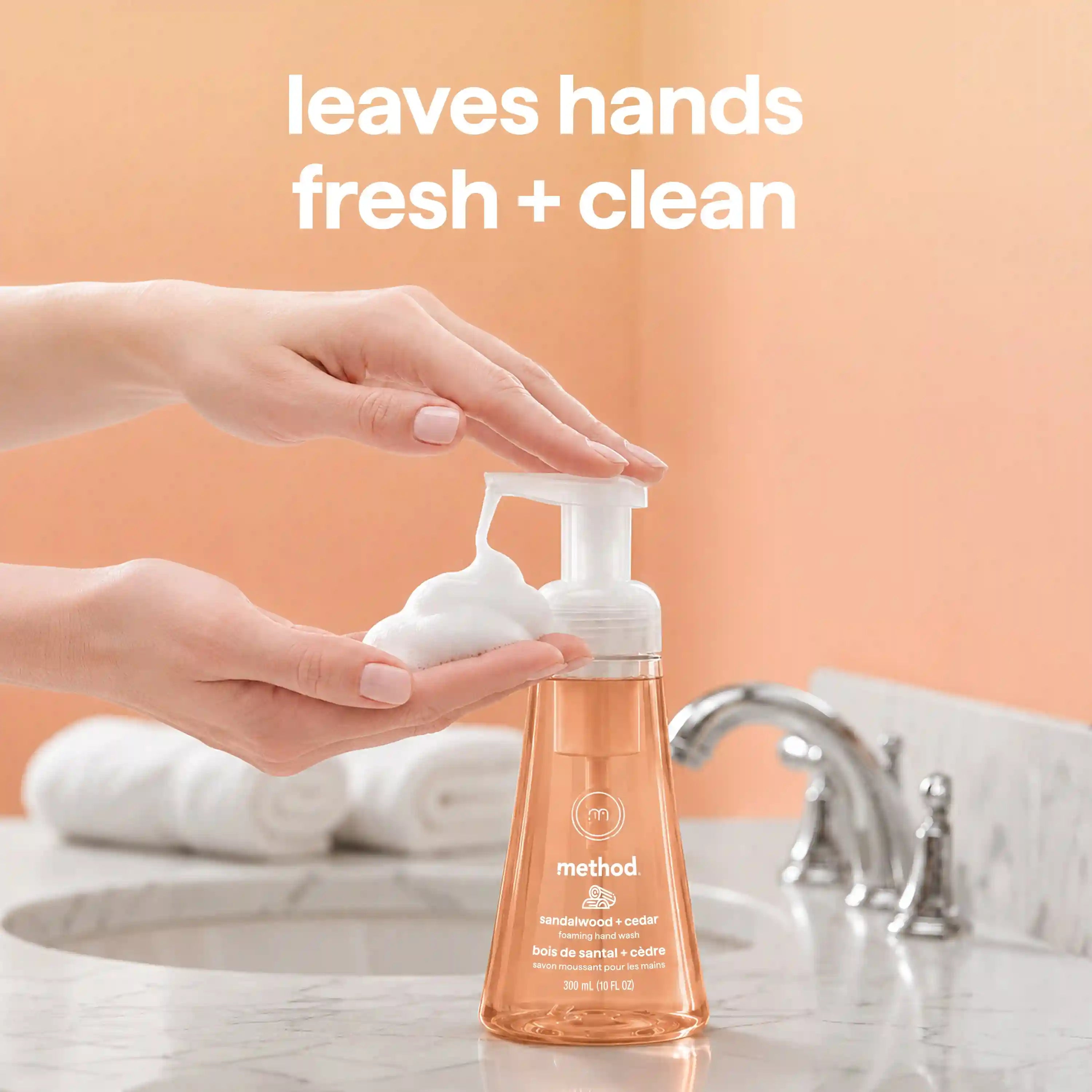 foaming hand wash - sandalwood + cedar, 10 fl oz