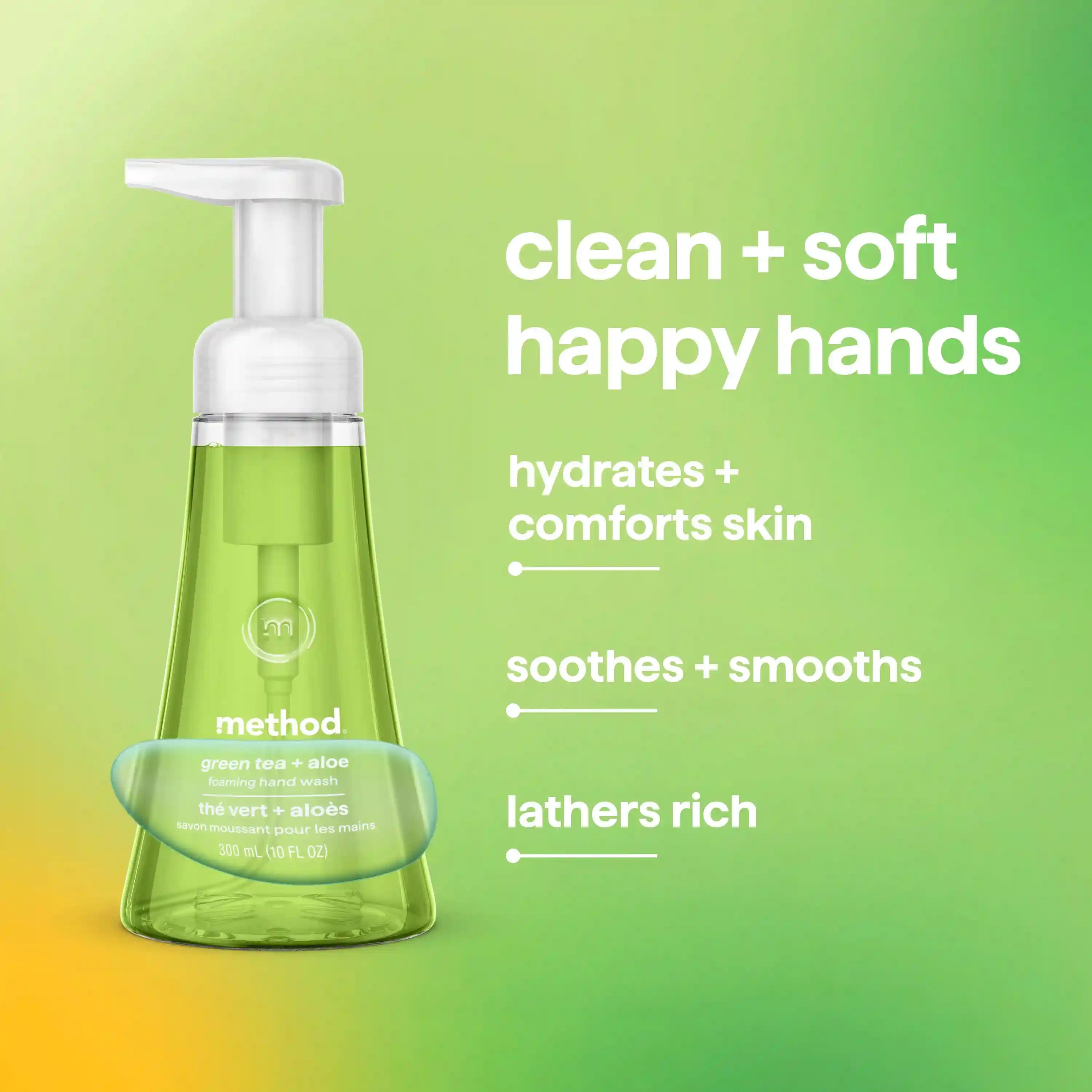 foaming hand wash - green tea + aloe, 10 fl oz