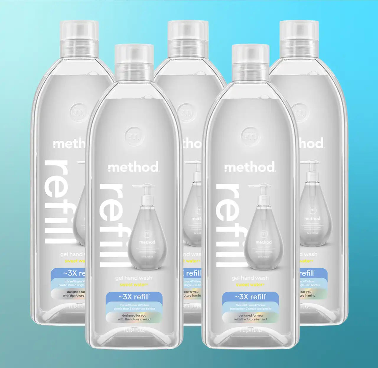sweet water gel hand wash refill 5-count bundle, 170 fl oz