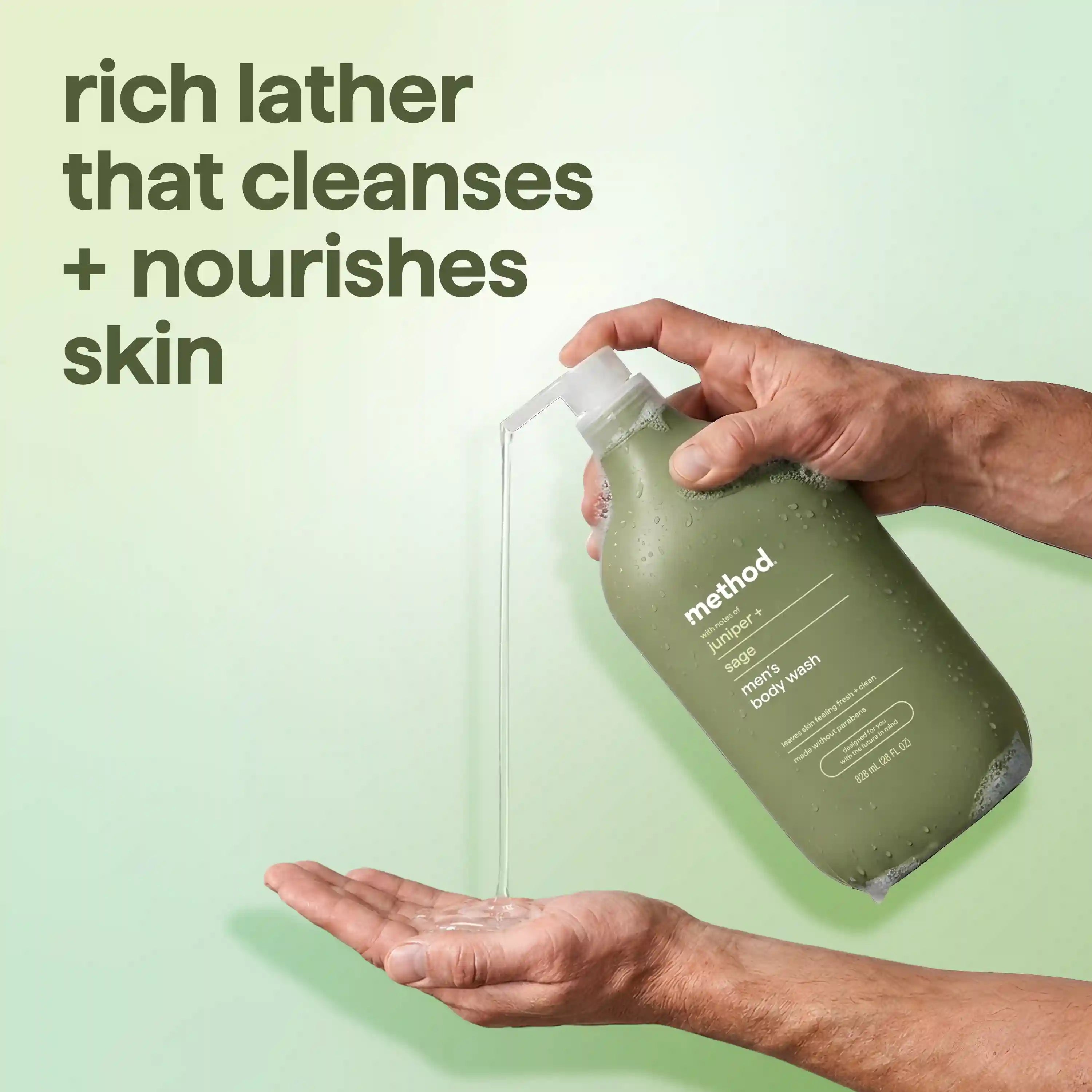 men's body wash - juniper + sage, 28 fl oz