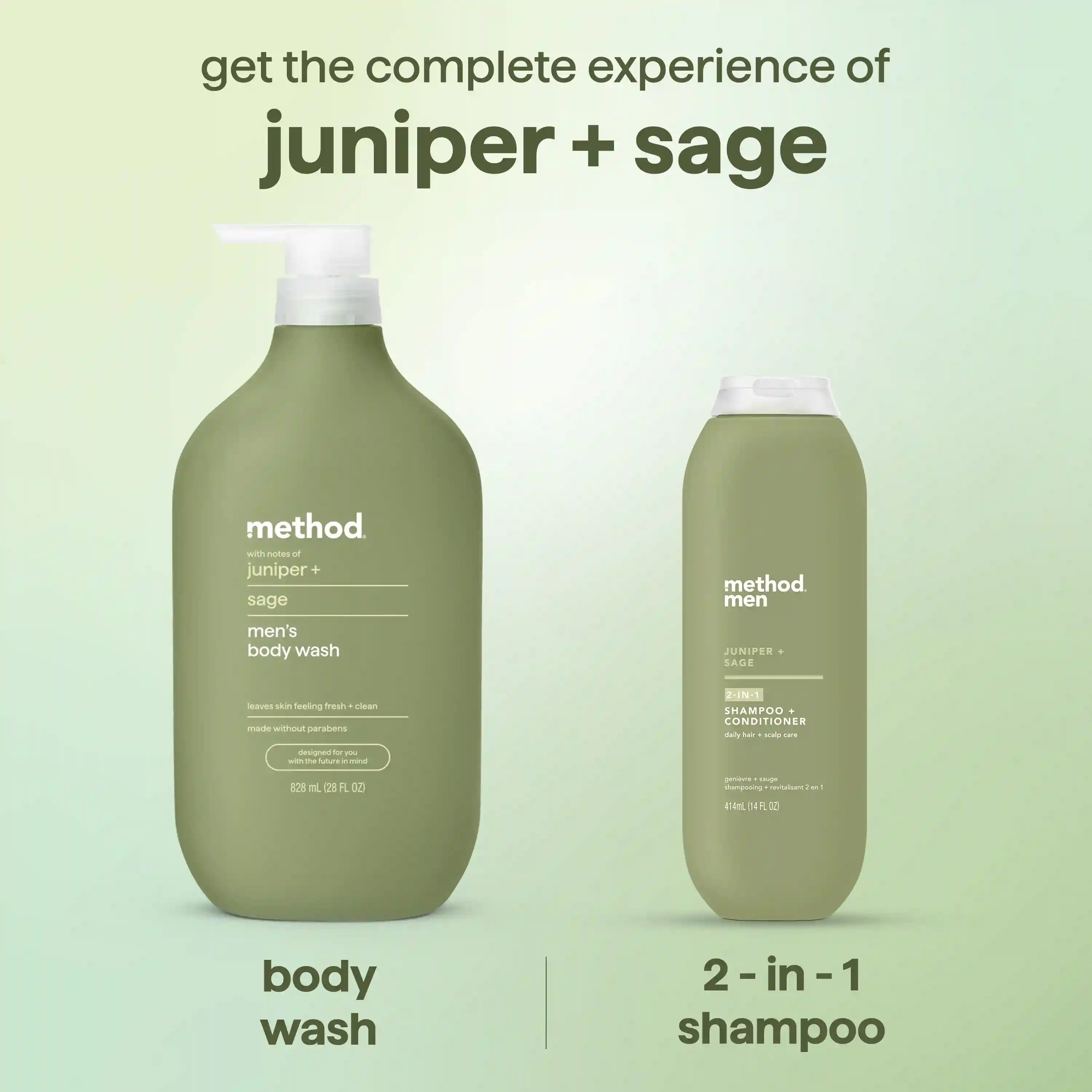 men's body wash - juniper + sage, 28 fl oz
