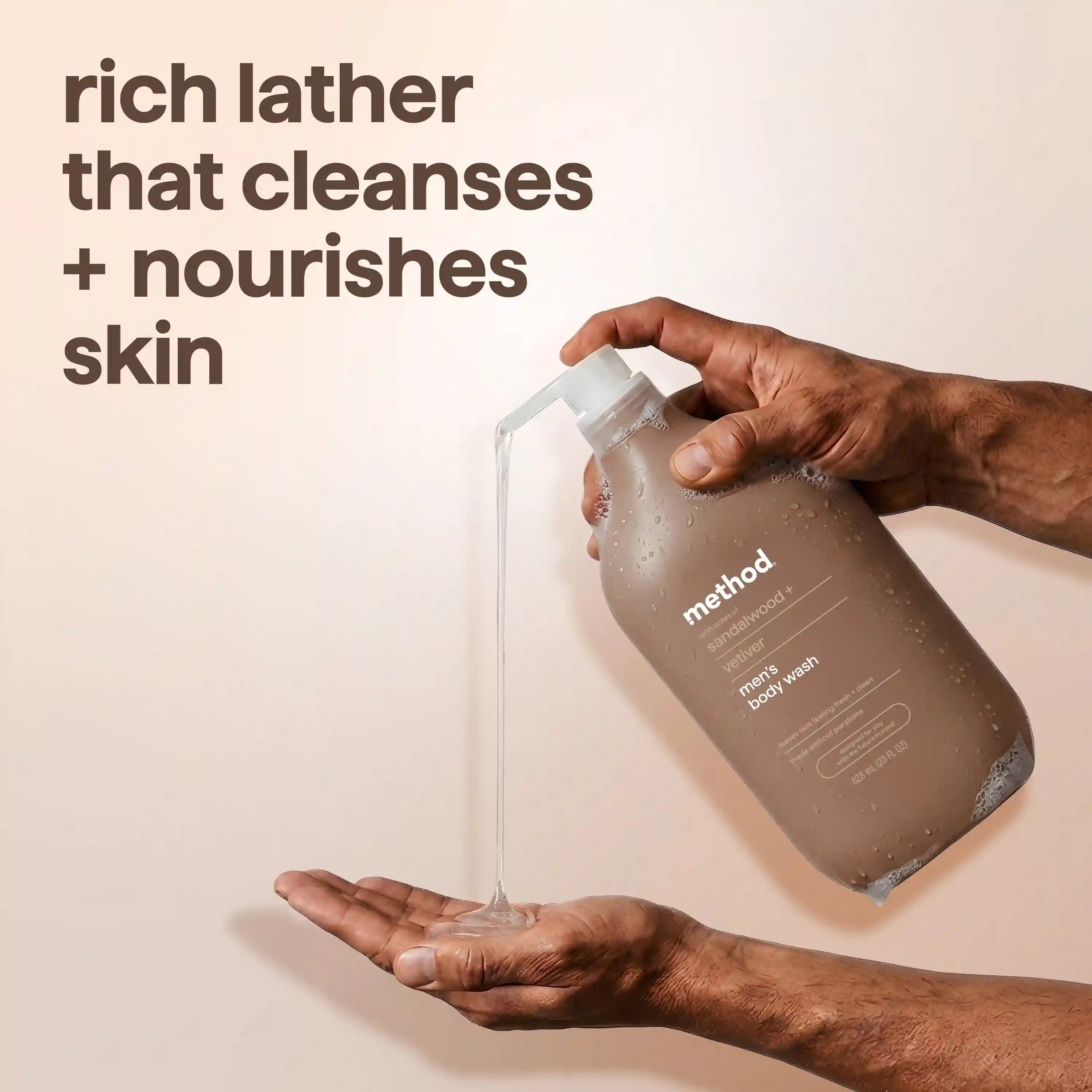 body wash - sandalwood + vetiver, 28 fl oz
