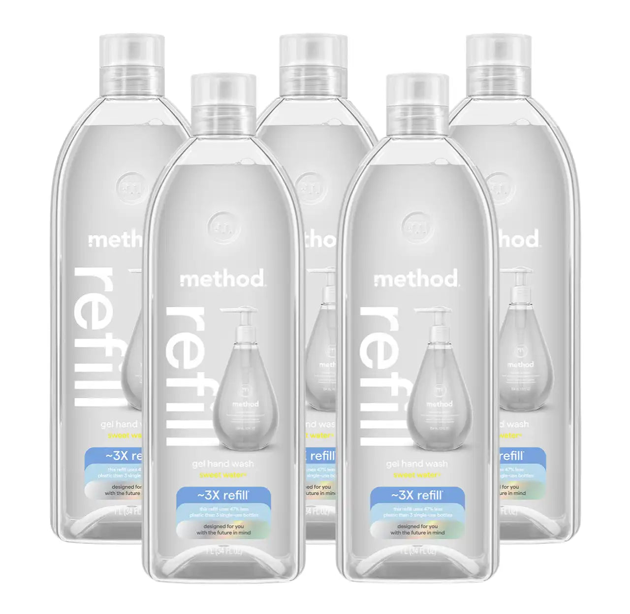 sweet water gel hand wash refill 5-count bundle, 170 fl oz