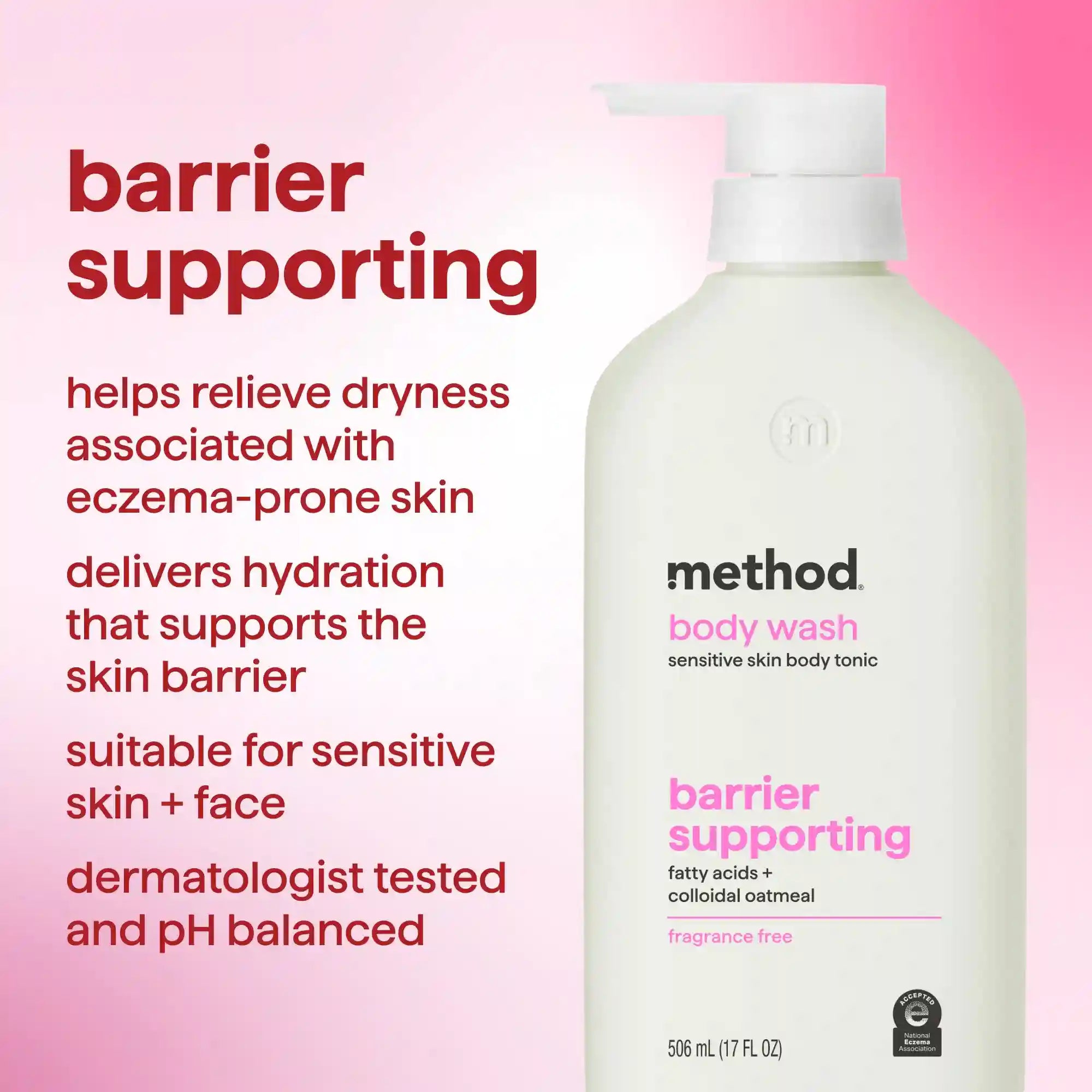 body wash tonic - barrier supporting, fatty acids + colloidal oatmeal, 17 fl oz
