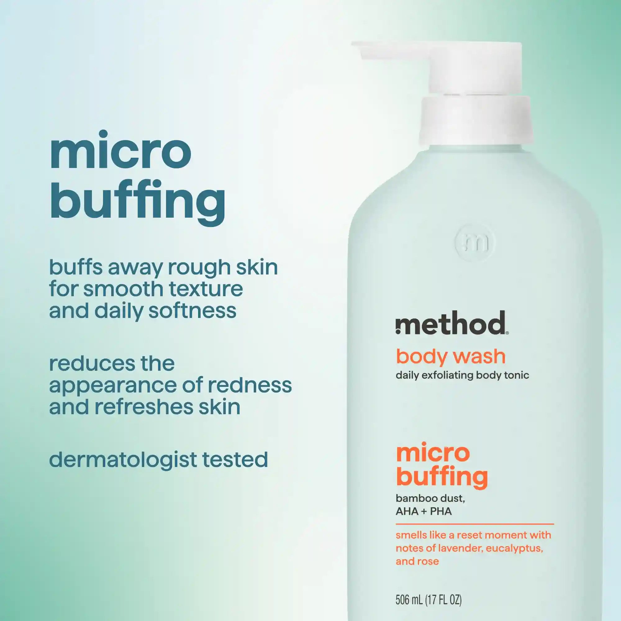 smooth hydration micro buffing + moisture enhancing body wash tonic bundle, 34 fl oz