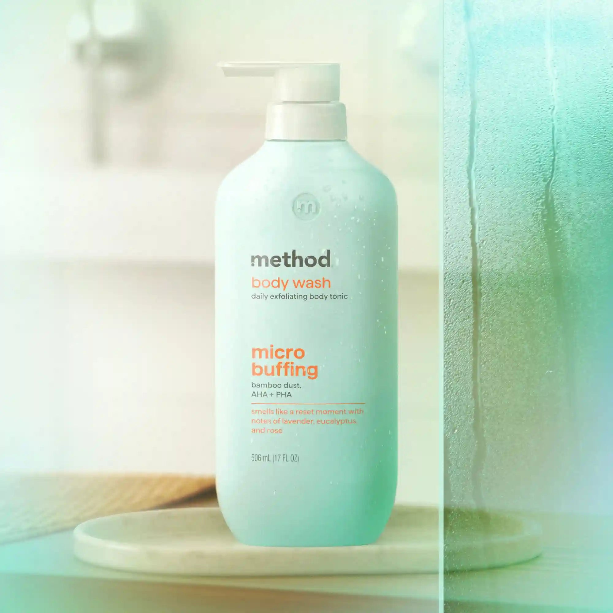 body wash tonic - micro buffing, bamboo dust, AHA + PHA, 17 fl oz