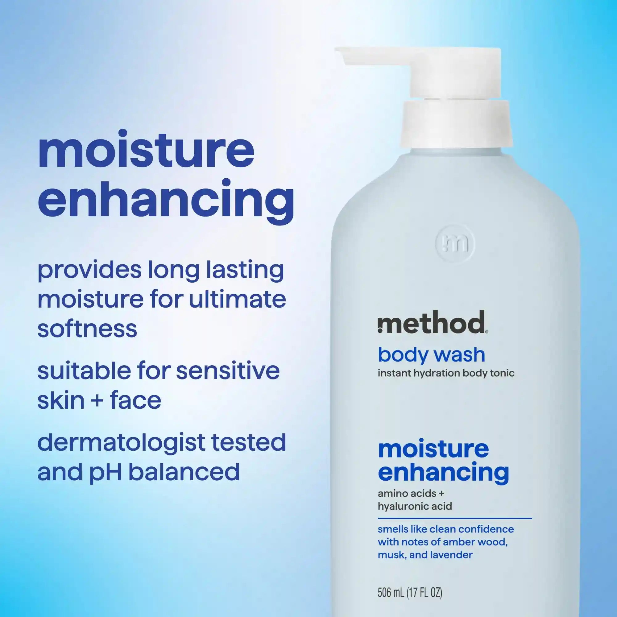 body wash tonic - moisture enhancing, amino acids + hyaluronic acid, 17 fl oz