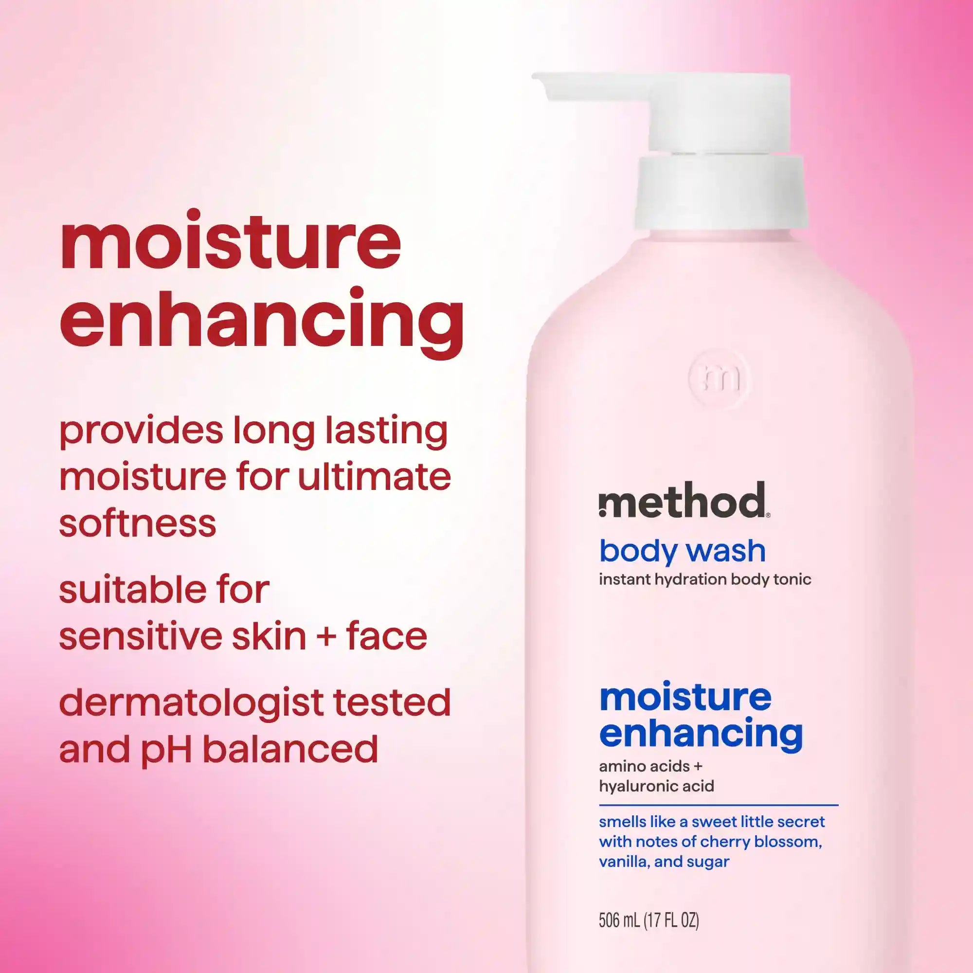 body wash tonic - moisture enhancing, amino acids + hyaluronic acid, 17 fl oz