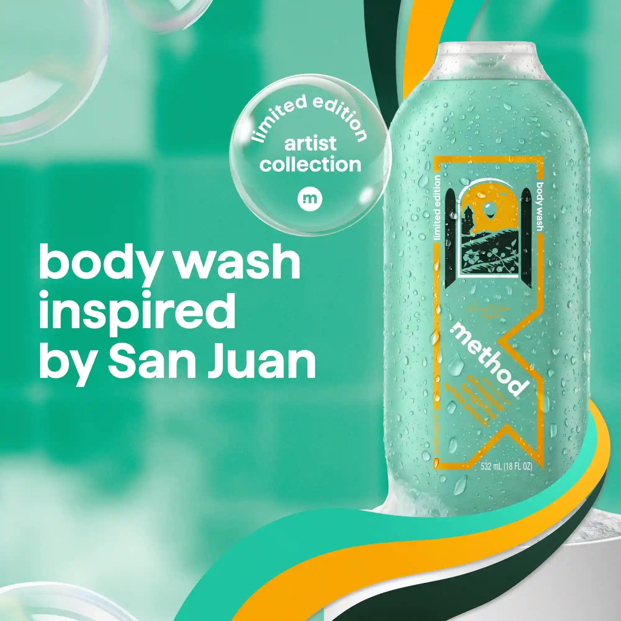 limited edition body wash, artist collection, san juan