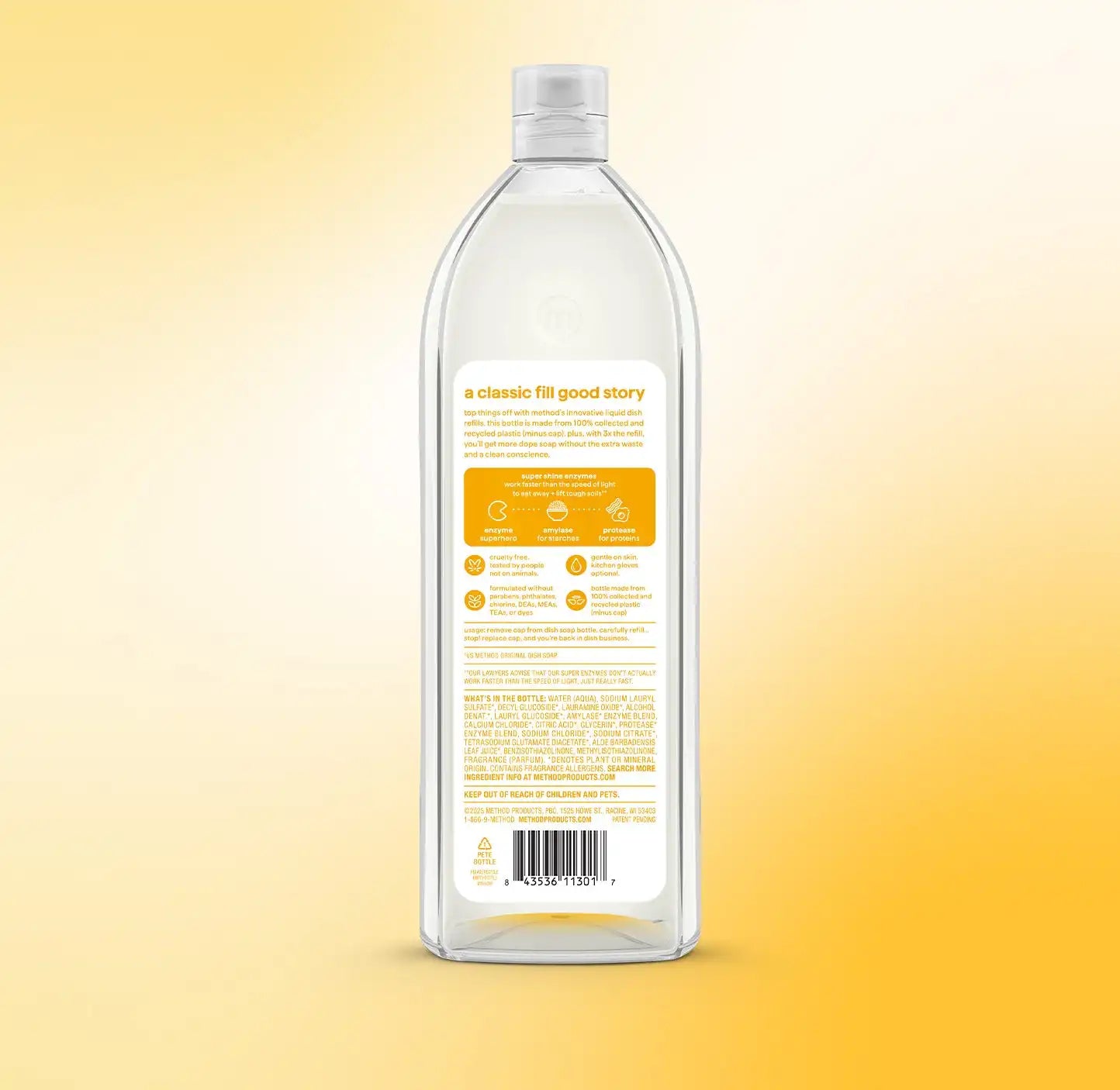super shine liquid dish soap refill - coastal citron, 48 fl oz