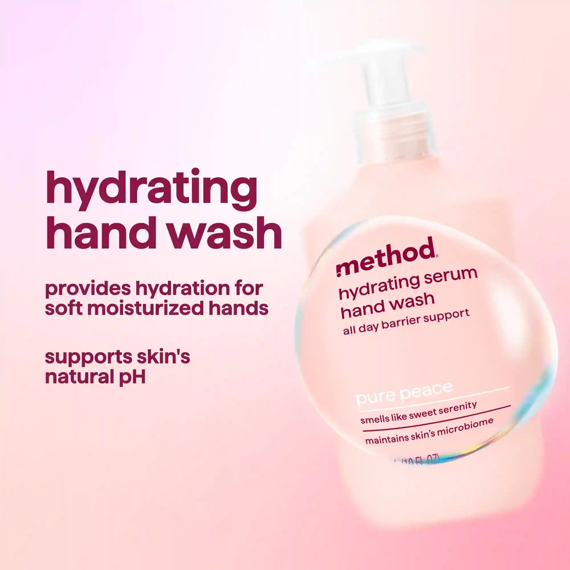 hydrating serum hand wash - pure peace, 10 oz