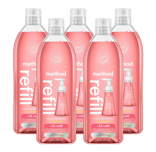 pink grapefruit foaming hand wash refill 5-count bundle, 140 fl oz