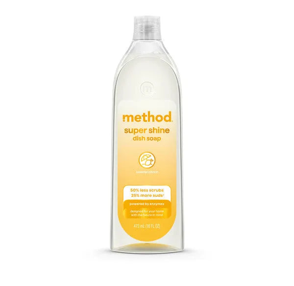 super shine liquid dish soap - coastal citron, 16 fl oz